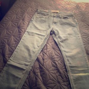 Light light blue skinny jeans.